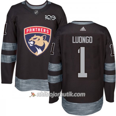 Män Ishockey Florida Panthers Tröja Roberto Luongo 1 1917-2017 100th Anniversary Adidas Svart Authentic